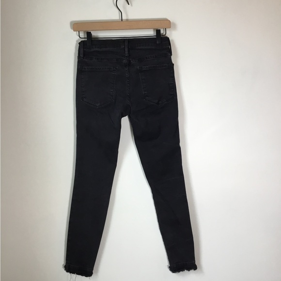 Frame Le Skinny de Jeanne Whittier Mid Rise Black Denim Jeans - Picture 3 of 5